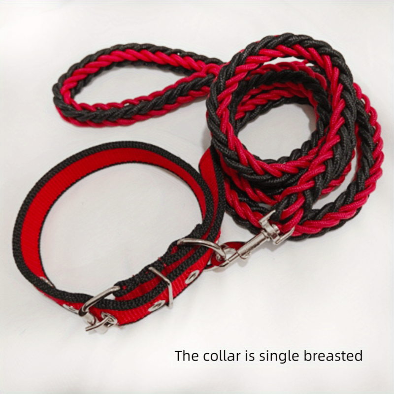 Heavy Duty Dog Collar & Leash Set with Rope Training Leash