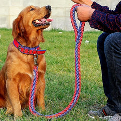 Heavy Duty Dog Collar & Leash Set with Rope Training Leash