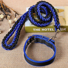 Heavy Duty Dog Collar & Leash Set with Rope Training Leash