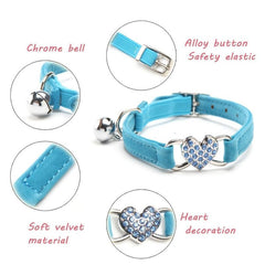 Sparkling Heart Pet Collar for Stylish Cats