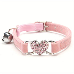 Sparkling Heart Pet Collar for Stylish Cats