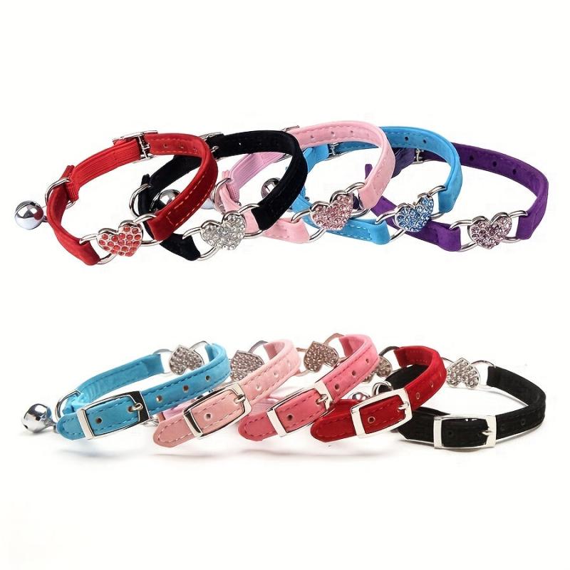 Sparkling Heart Pet Collar for Stylish Cats