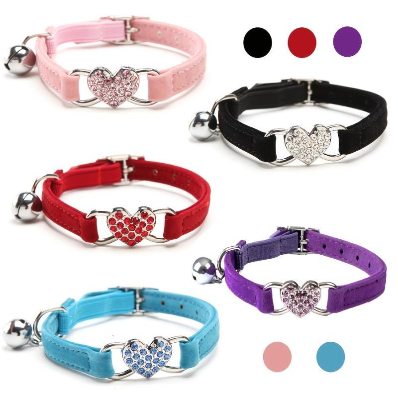 Sparkling Heart Pet Collar for Stylish Cats