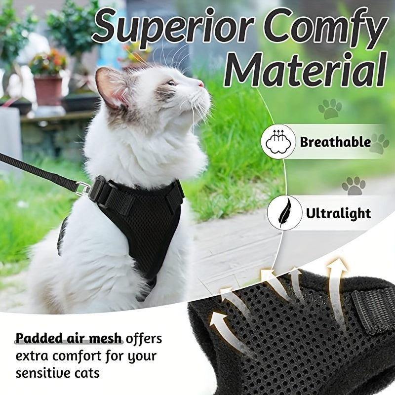 Escape Proof Cat Harness and Leash Soft Adjustable Vest