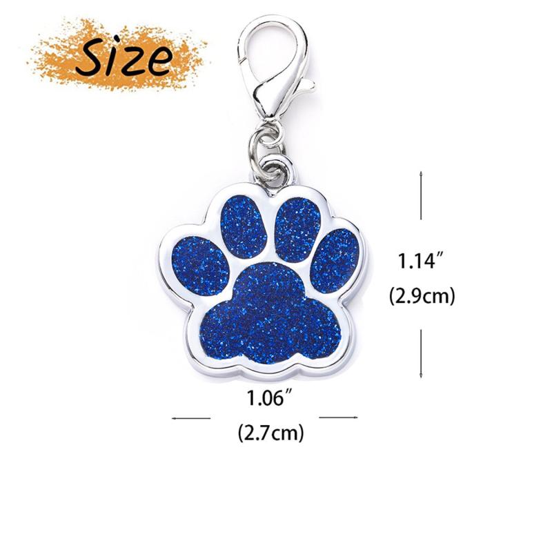 Custom Glitter Footprint Dog ID Tag