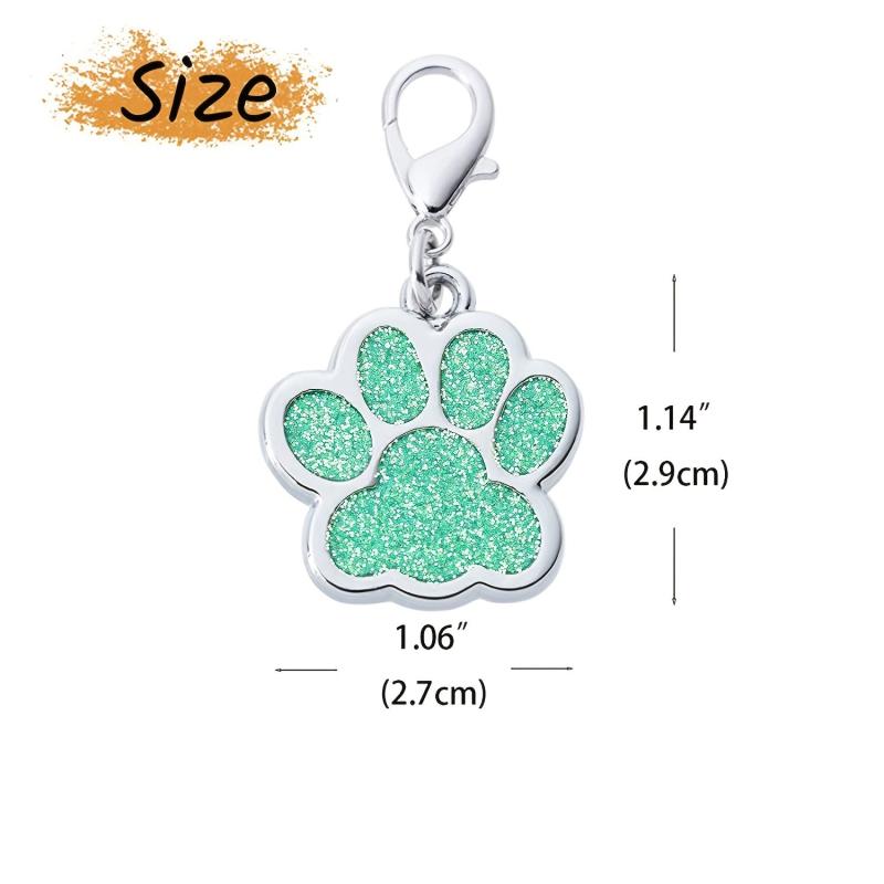 Custom Glitter Footprint Dog ID Tag