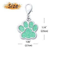 Custom Glitter Footprint Dog ID Tag