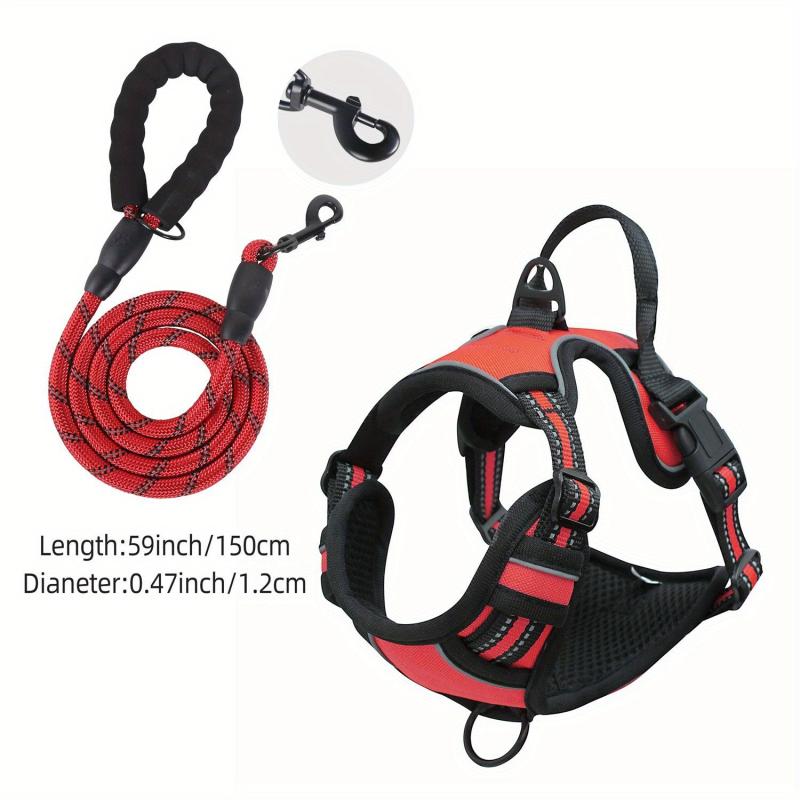 Reflective No Pull Dog Harness and Leash Set - Easy Control Vest