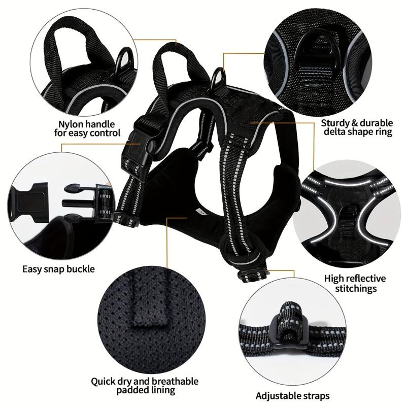 Reflective No Pull Dog Harness and Leash Set - Easy Control Vest