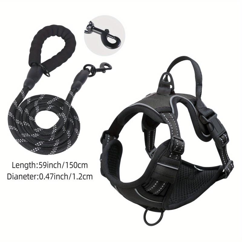 Reflective No Pull Dog Harness and Leash Set - Easy Control Vest