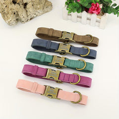 Personalized Leather Dog Collar Engraved ID Tag Customized Necklace