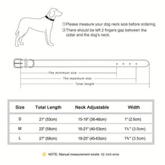 Adjustable Heavy Duty Leather Dog Collar for Medium & Large Dogs