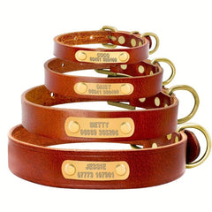 Personalized Leather Dog Collar for Small to Large Dogs