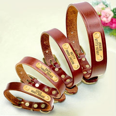 Personalized Leather Dog Collar for Small to Large Dogs