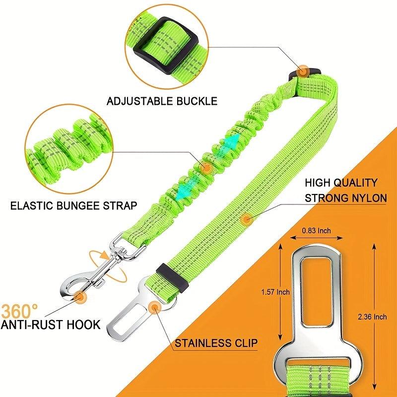 Adjustable Pet Car Seat Belt for Dogs and Cats with Reflective Strip