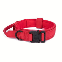 Tactical Dog Collar with Metal Buckle Adjustable Nylon Military Collar