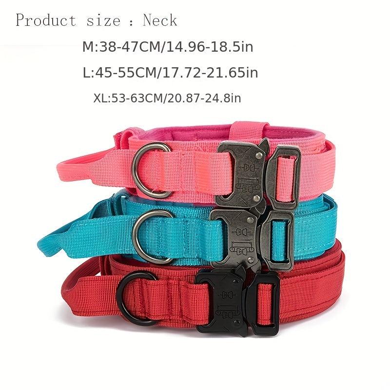 Tactical Dog Collar with Metal Buckle Adjustable Nylon Military Collar