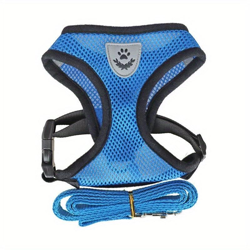 Breathable Mesh Dog Harness and Leash Set - Keep Your Pet Safe and Comfortable