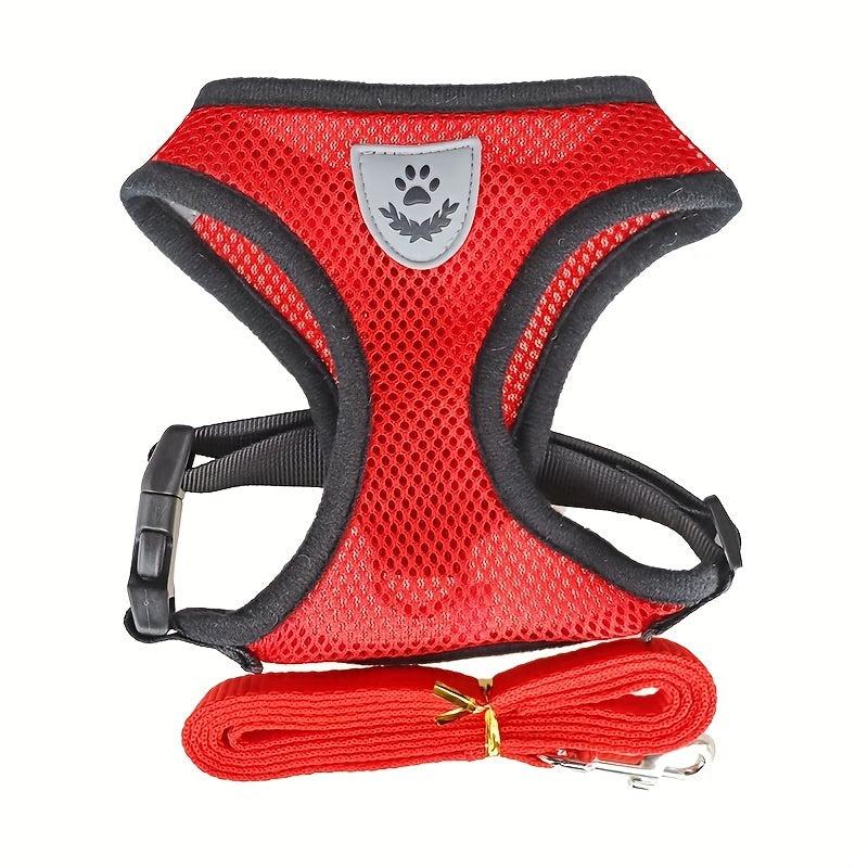 Breathable Mesh Dog Harness and Leash Set - Keep Your Pet Safe and Comfortable