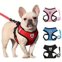 Breathable Mesh Dog Harness and Leash Set - Keep Your Pet Safe and Comfortable