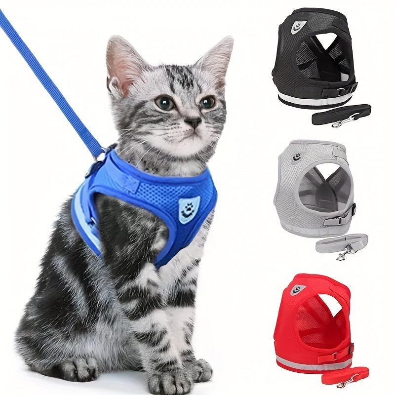 Reflective Pet Harness and Leash Set for Outdoor Walking