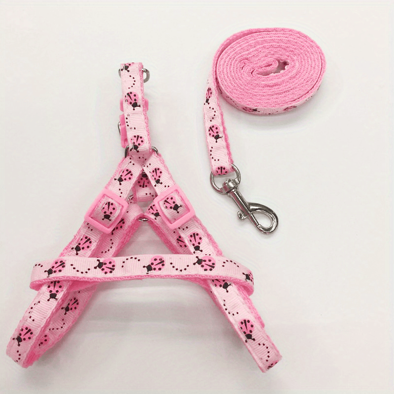 Stylish Printed Pet Harness with Leash for Outdoor Walking