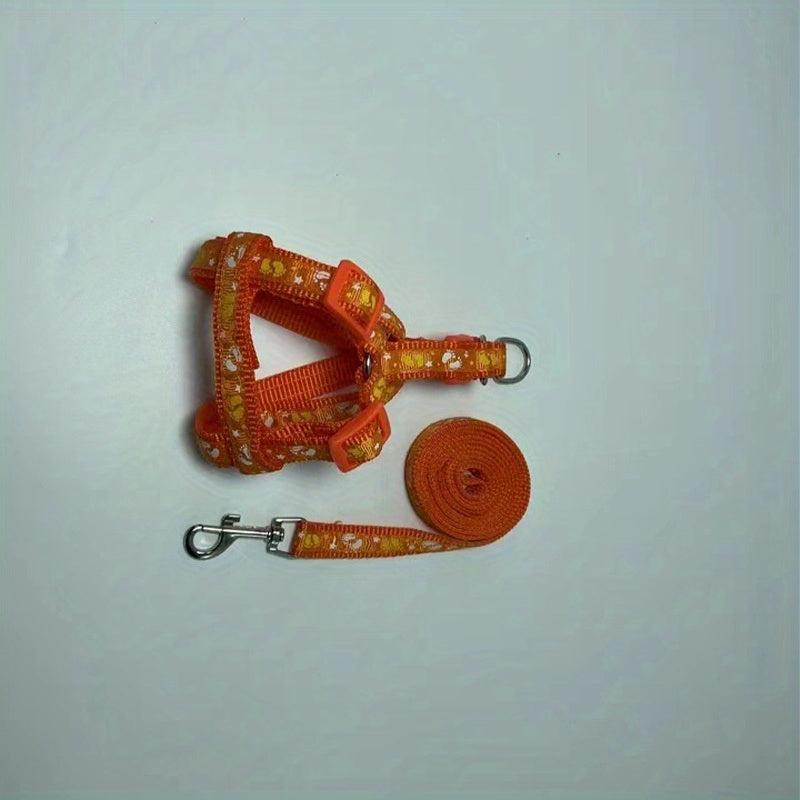 Stylish Printed Pet Harness with Leash for Outdoor Walking