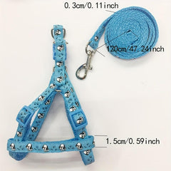 Stylish Printed Pet Harness with Leash for Outdoor Walking