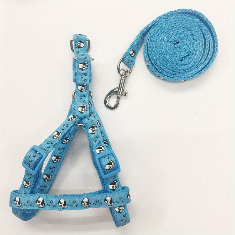 Stylish Printed Pet Harness with Leash for Outdoor Walking