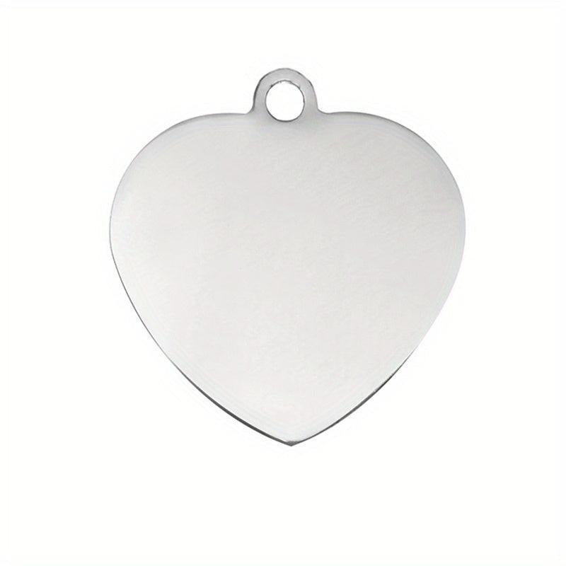 Personalized Dog ID Tag Heart Shape Engraved Stainless Steel Collar Tag