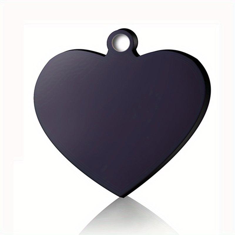 Personalized Dog ID Tag Heart Shape Engraved Stainless Steel Collar Tag