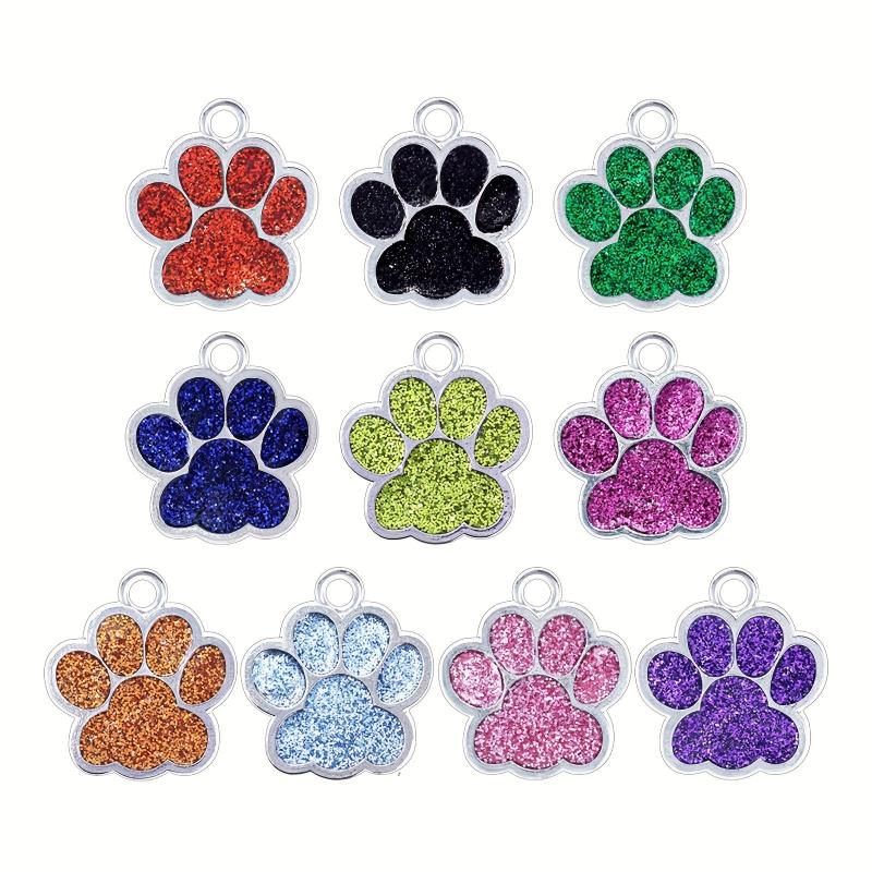 Engraved Pink Paw Shape Pet ID Tag for Dogs Personalized Anti Lost Name Tag