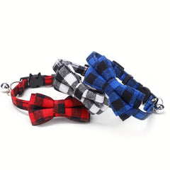 Striped Bowtie Dog Necklace Cat Collar Pet Supplies