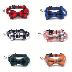 Striped Bowtie Dog Necklace Cat Collar Pet Supplies