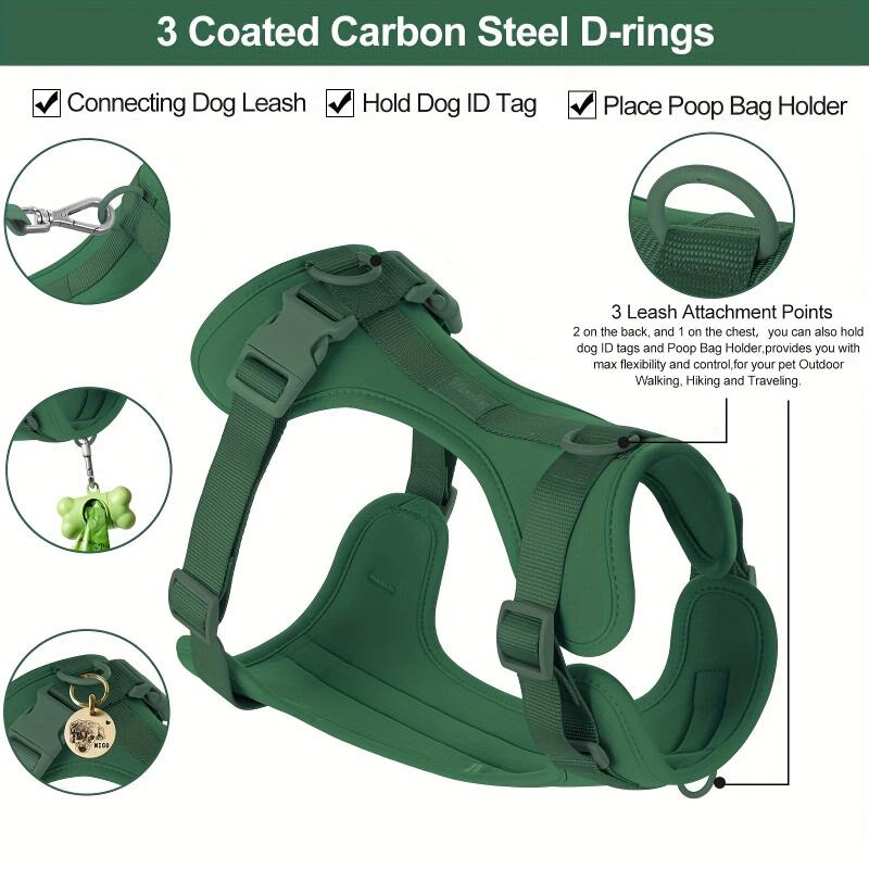 No Pull Dog Harness with Dual Leash Clips and Soft Padding