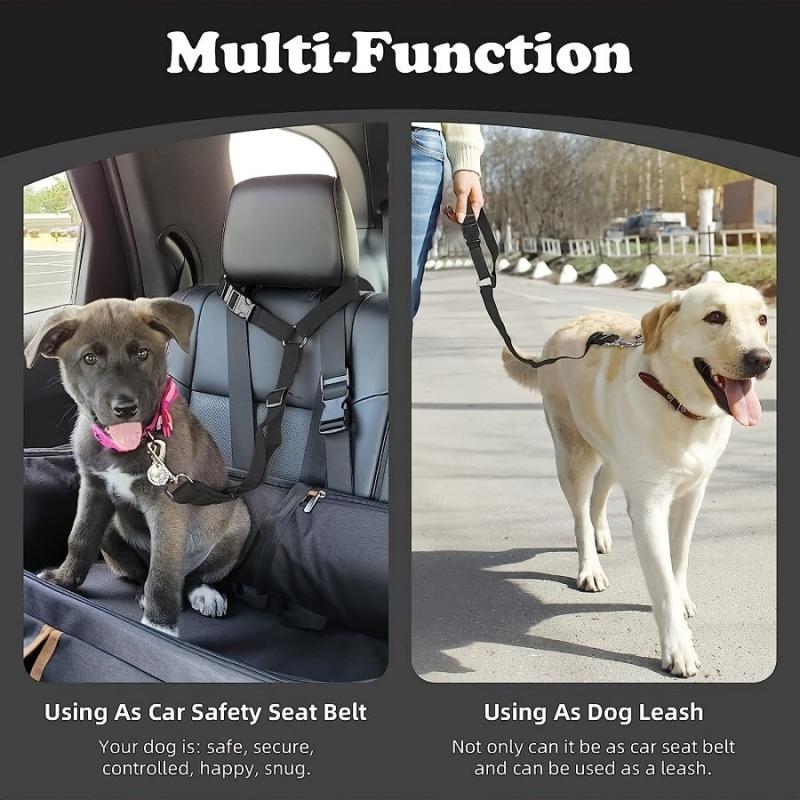 Adjustable Dog Harness Car Safety Rope Pet Seat Belt Traction Rope