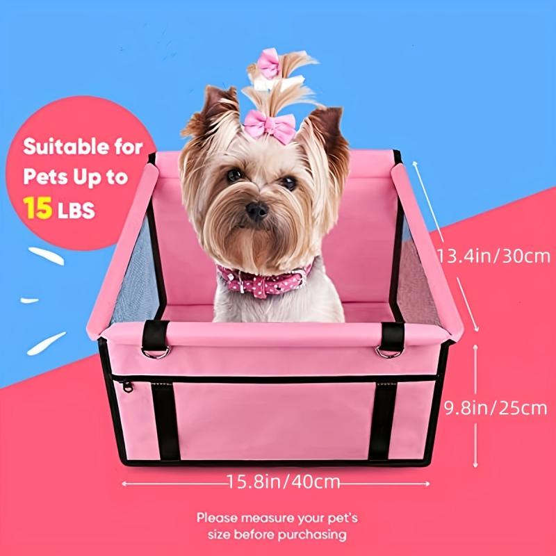 Pet Dog Booster Car Seat with Clip On Leash