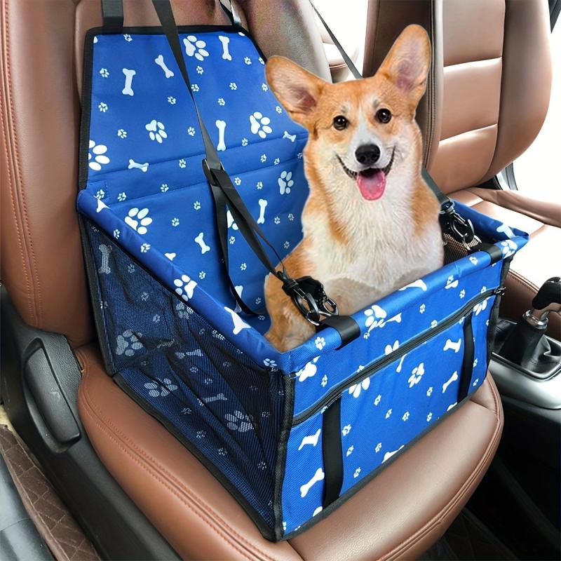 Pet Booster Car Seat for Safe Travel with Clip-On Safety Leash