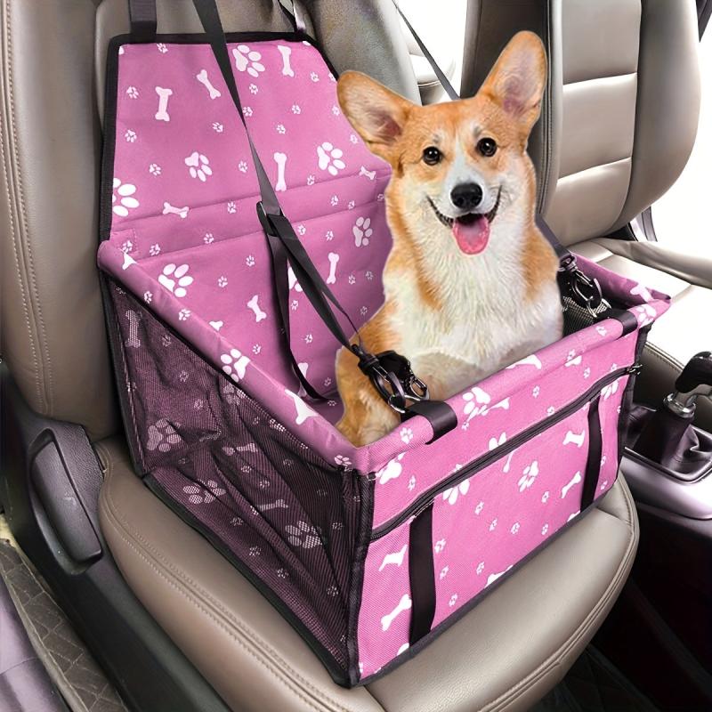 Pet Booster Car Seat for Safe Travel with Clip-On Safety Leash