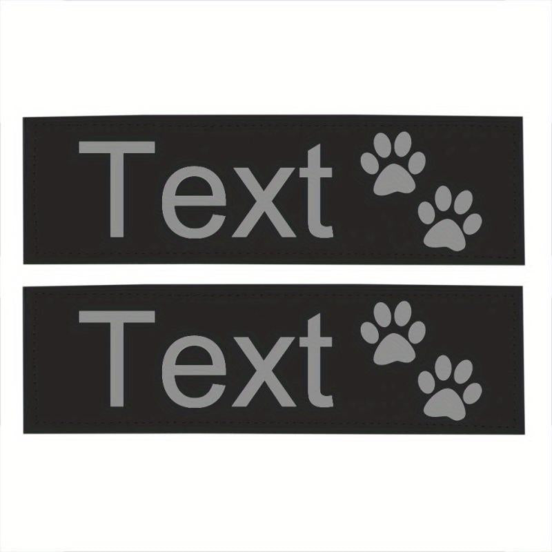 Customizable Reflective Letter Dog Harness Leather Label