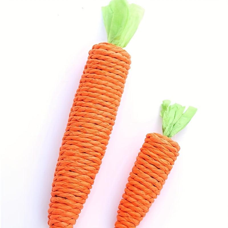Cat Toy Paper Rope Carrot Shape Teaser Chew Interactive Kitten Teeth Cleaning