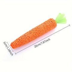 Cat Toy Paper Rope Carrot Shape Teaser Chew Interactive Kitten Teeth Cleaning