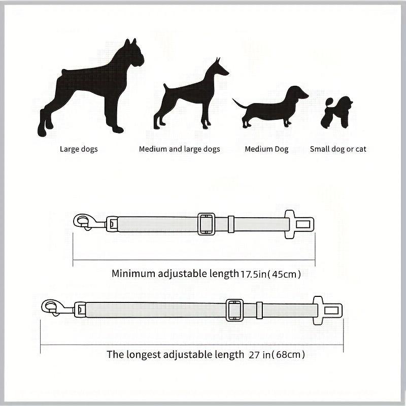 1pc Retractable & Adjustable Pet Seat Belt for Safe Driving