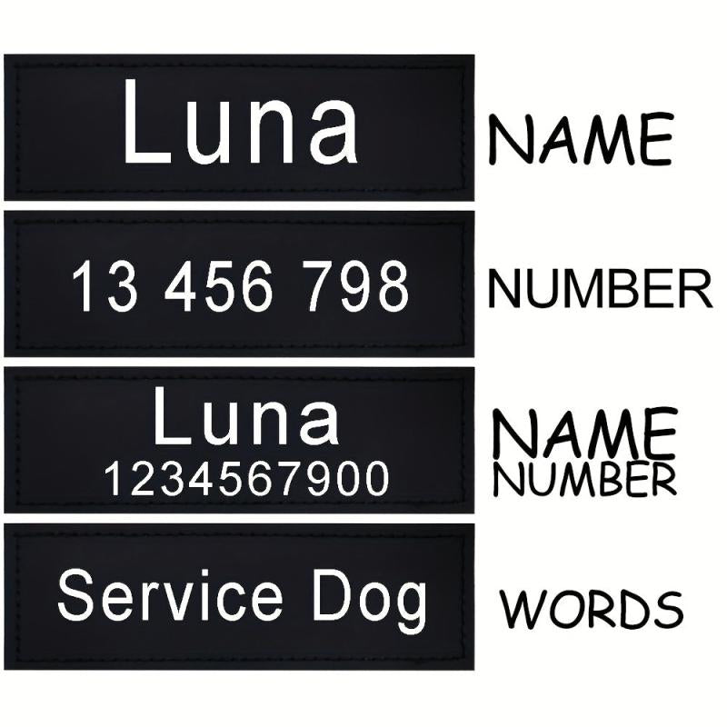 Custom Reflective Crown Pattern Dog Harness with Leather Label
