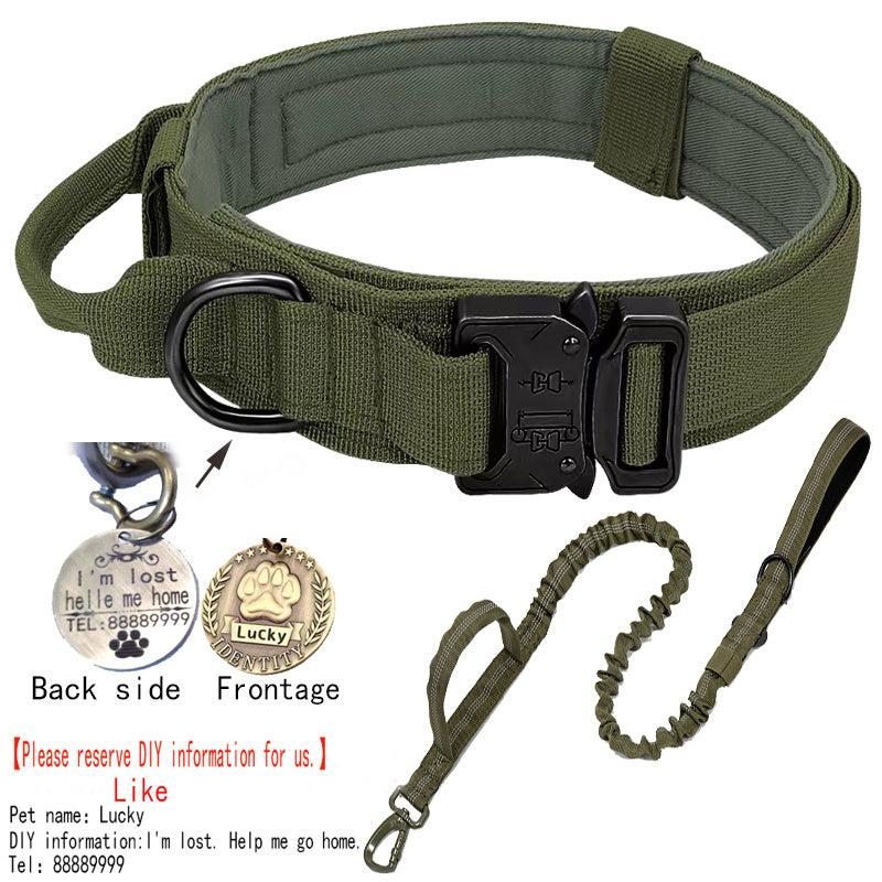 Custom Tactical Dog Collar & Leash Set for Medium-Large Dogs