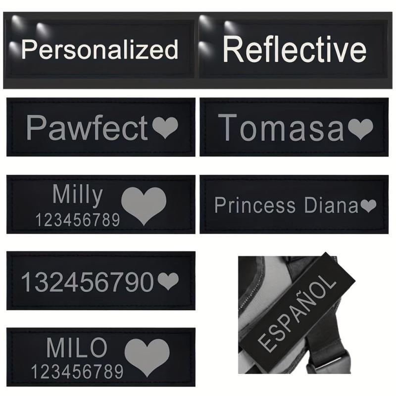 Personalized Reflective Letter Dog Harness Label