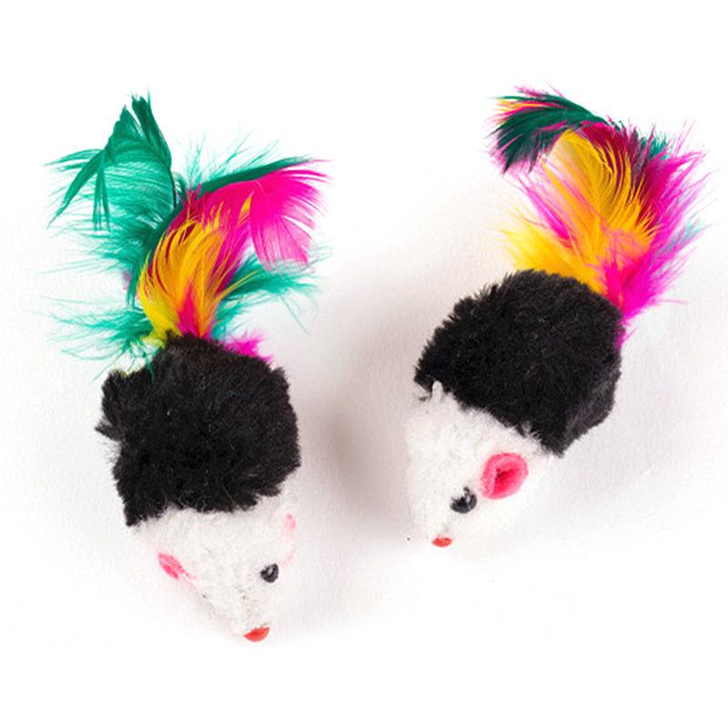 20pcs Interactive Cat Plush Mouse Toys for Indoor Kitten Play