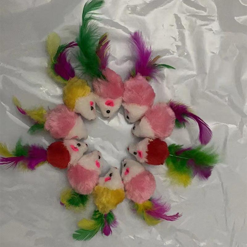 20pcs Interactive Cat Plush Mouse Toys for Indoor Kitten Play