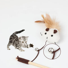 Interactive Cat Teaser Toy with Adorable Hamster Doll