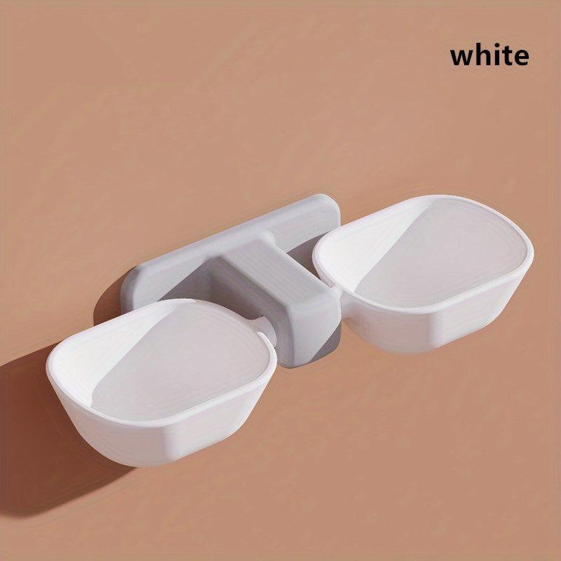 Wall Mounted Double Cat Bowls Set Hanging Anti Vomiting Cat Feeding Water Basins
